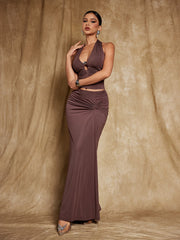 Blessing Halterneck Ruched Skirt Set