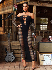 Brynviel Off Shoulder Cutout Midi Dress