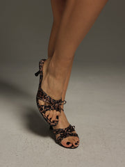 Cabau Bow Leopard Sandals
