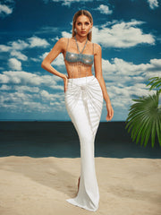 Carrick Crystal Body Chain Skirt In Silver