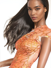 Clauda One Shoulder Rhinestone Mini Dress