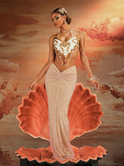 Daxian Halterneck Chain Triangle Armor Top