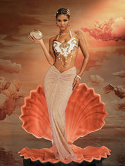 Daxian Halterneck Chain Triangle Armor Top