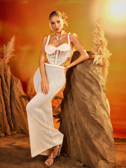 Dazmir Spaghetti Cutout Knitted Skirt Set