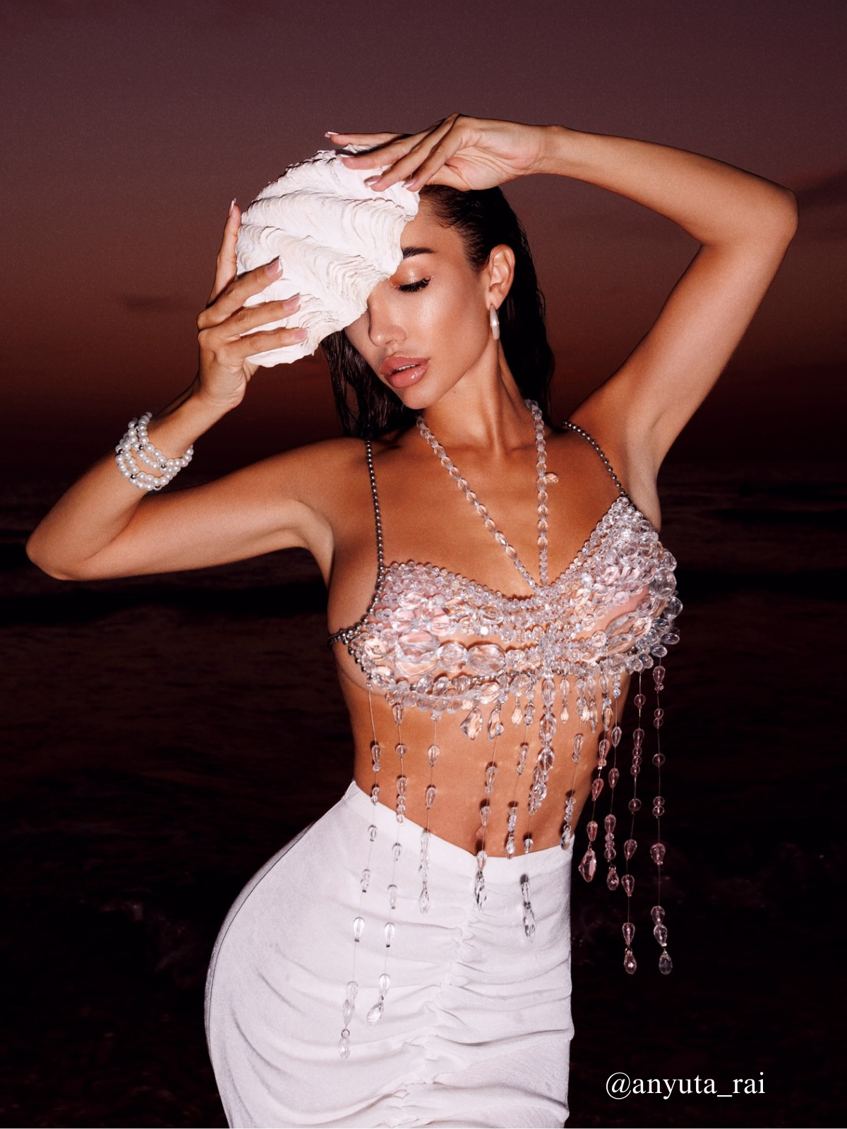 Didrika Fringe Gemstone Beaded Bralette