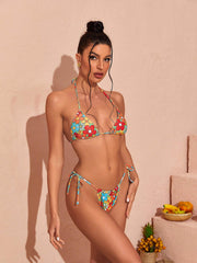 Dina Floral Bikini Three Piece Set