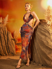 Drixelle Backless Starfish Cutout Midi Dress