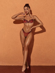 Eva Ombre Ombre Bikini Two Piece Set In Coffee