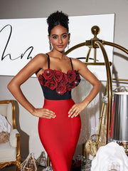 Fivika Spaghetti Flower Bustier Top