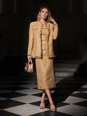 Fyren Strapless Sequin Tweed Blazer Set