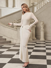 Fyrixon Long Sleeve Ruched Skirt Set