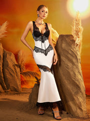 Gexara Sleeveless Lace Maxi Dress