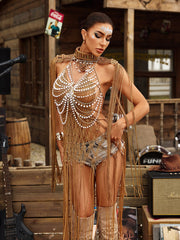 Gordon Fringe Pearl Beaded Bralette