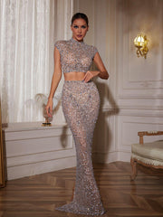 Gretchen Rhinestone Mesh Skirt Set