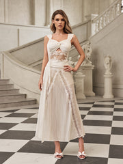 Gryen Lace Pleat Skirt Set