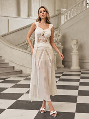 Gryen Lace Pleat Skirt Set