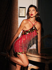 Hawthorne Bandage Crystal Fringe Mini Dress