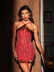 Hawthorne Bandage Crystal Fringe Mini Dress