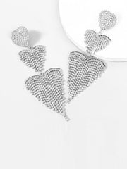 Hazel Heart Tassel Drop Earrings