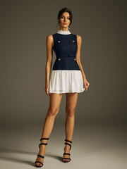 Hazrik Sleeveless Button Mini Dress