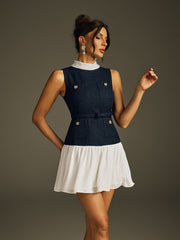 Hazrik Sleeveless Button Mini Dress