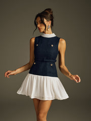 Hazrik Sleeveless Button Mini Dress