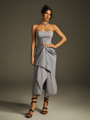 Helara Strapless Ruched Skirt Set