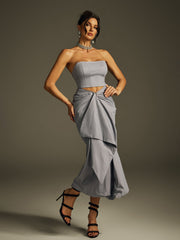 Helara Strapless Ruched Skirt Set