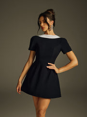 Hexia Backless Bow Mini Dress