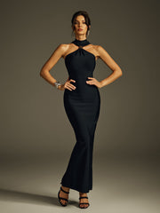 Hyxra Halterneck Bandage Maxi Dress