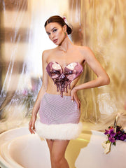 Iago Metallic Heart Drop Armor Top In Pink