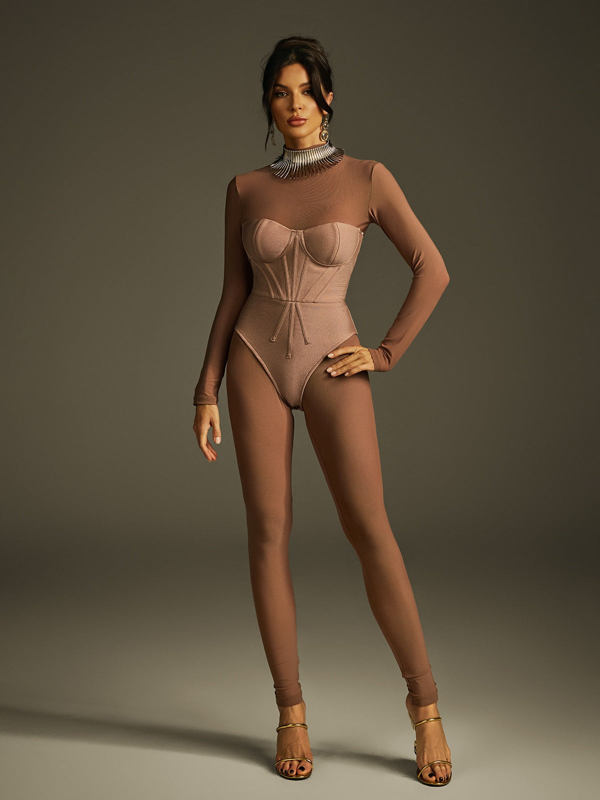 Ildrion High Neck Bandage Bodysuit Set