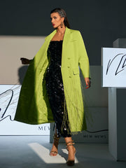 Inigo Crystal Fringe Blazer Coat