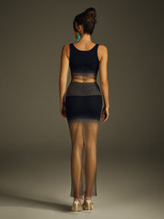 Ithar Ombre Knitted Skirt Set