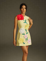 Ixion Sleeveless Flower Mini Dress