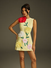 Ixion Sleeveless Flower Mini Dress