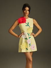 Ixion Sleeveless Flower Mini Dress