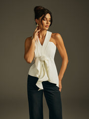 Izzar Halterneck Flower Top