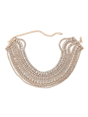 Jago Multi Layered Crystal Necklace In Gold