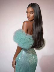 Jalynne Corset Tulle Trimmed Sequin Skirt Set In Mint