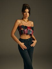 Jyren Spaghetti Chain Heart Top