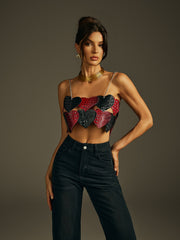 Jyren Spaghetti Chain Heart Top