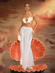 Kaelrix Halterneck Chain Armor Top In White