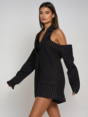 Kajsa Cutout Stripe Blazer