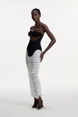 Kalena Strapless Cutout Ruched Skirt Set