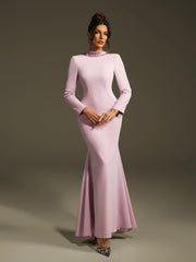 Lamya Backless Rhinestone Flower Maxi Dress