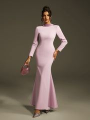 Lamya Backless Rhinestone Flower Maxi Dress