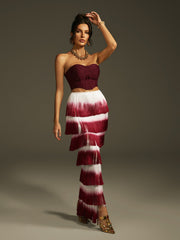 Landers Ombre Fringe Skirt Set