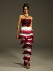 Landers Ombre Fringe Skirt Set