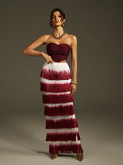 Landers Ombre Fringe Skirt Set